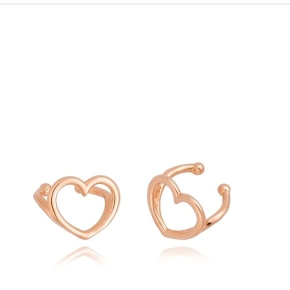 PIERCING FAKE HEART GOLD ROSÉ PLATED NEW with tags - Picture 1 of 6